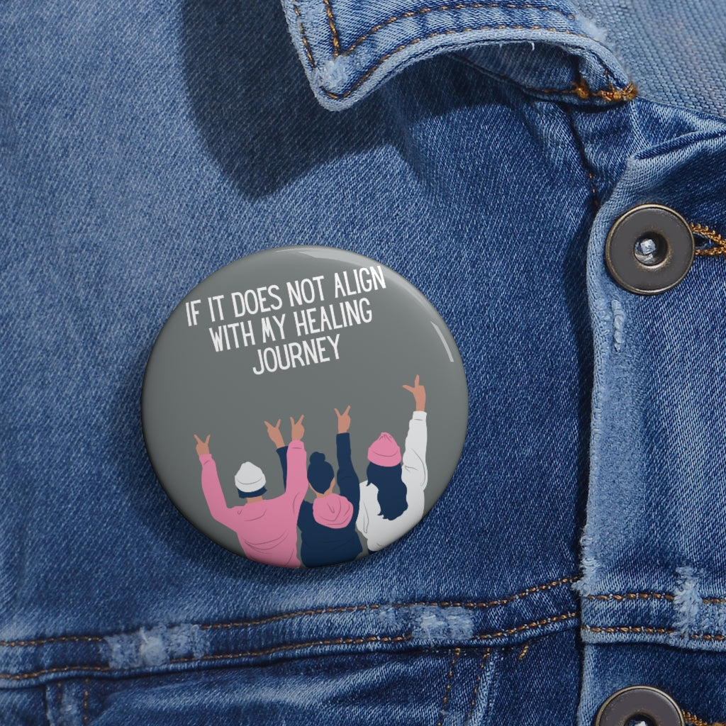 Healing Journey - Gray Button Pin