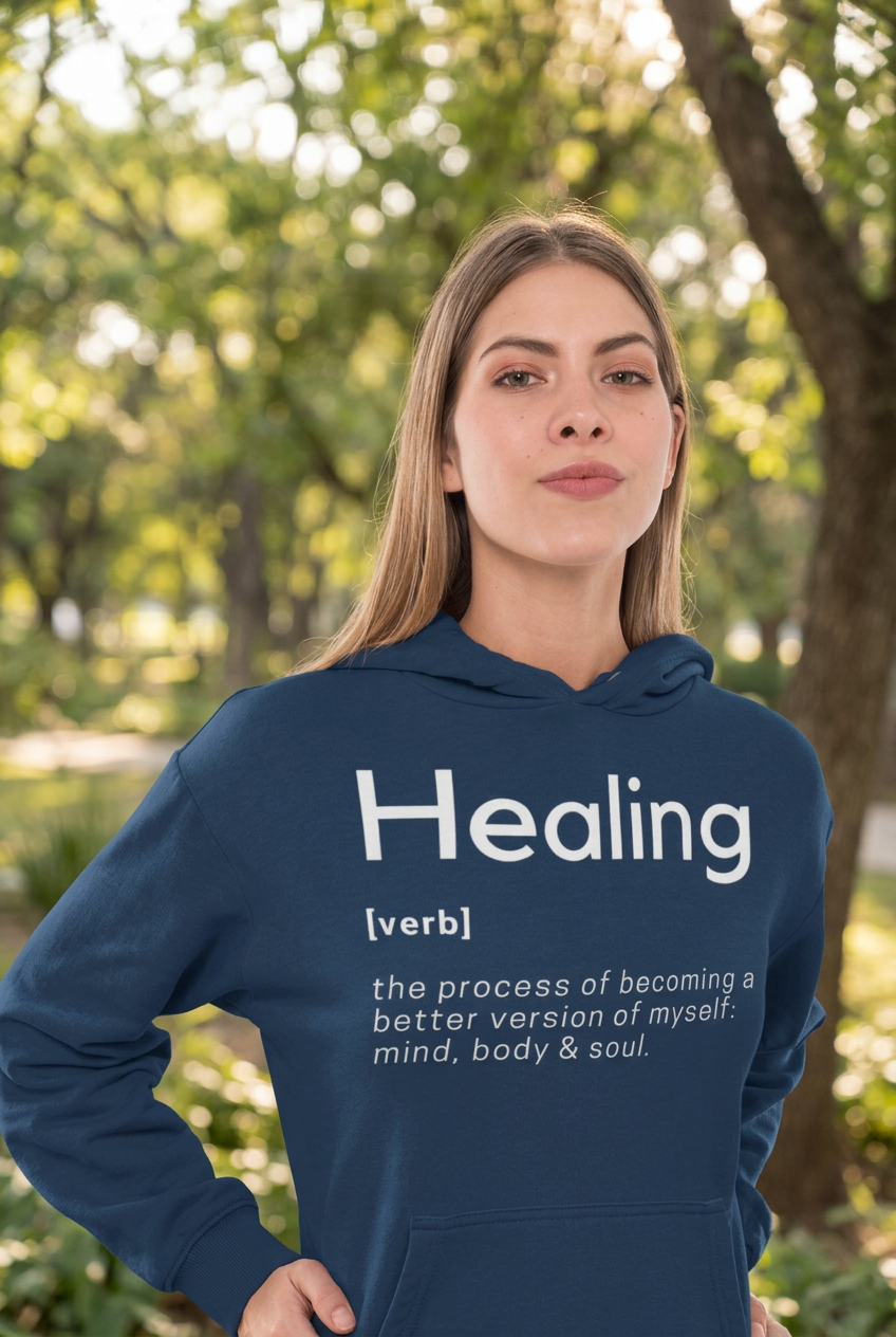 Hoodies cover with a natural park background