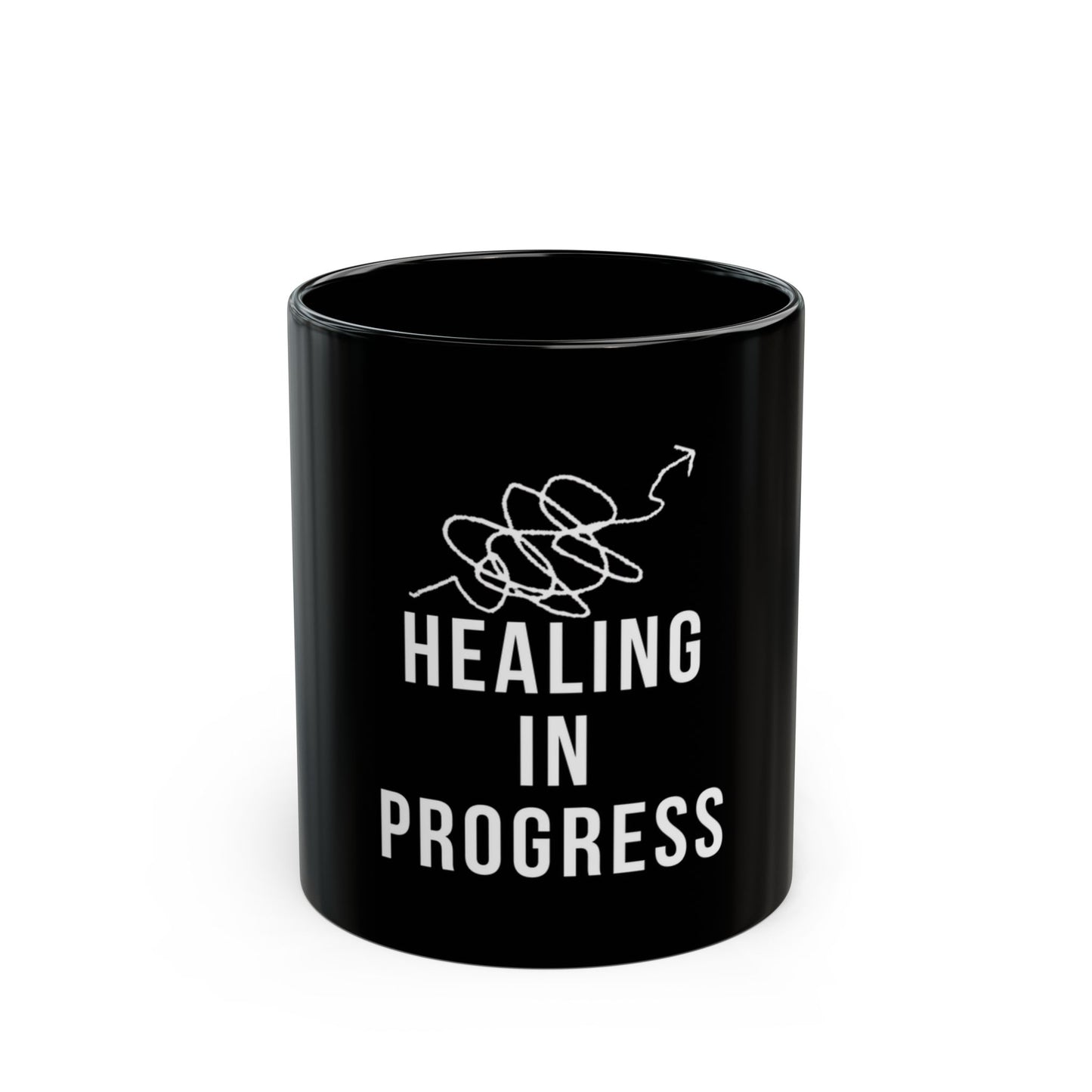 Healing In Progress - Black Mug 11oz