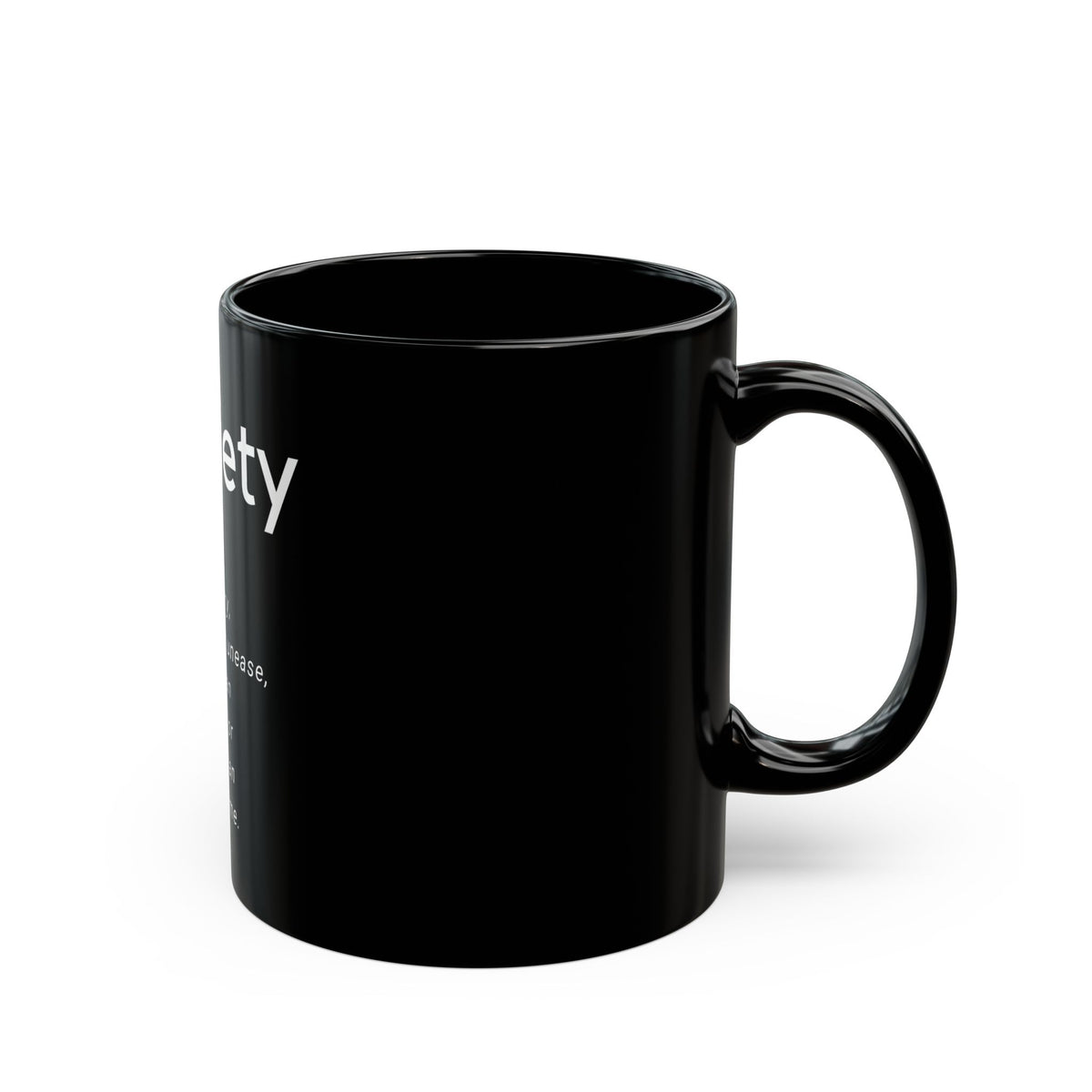 Anxiety Definition - Black Mug 11oz