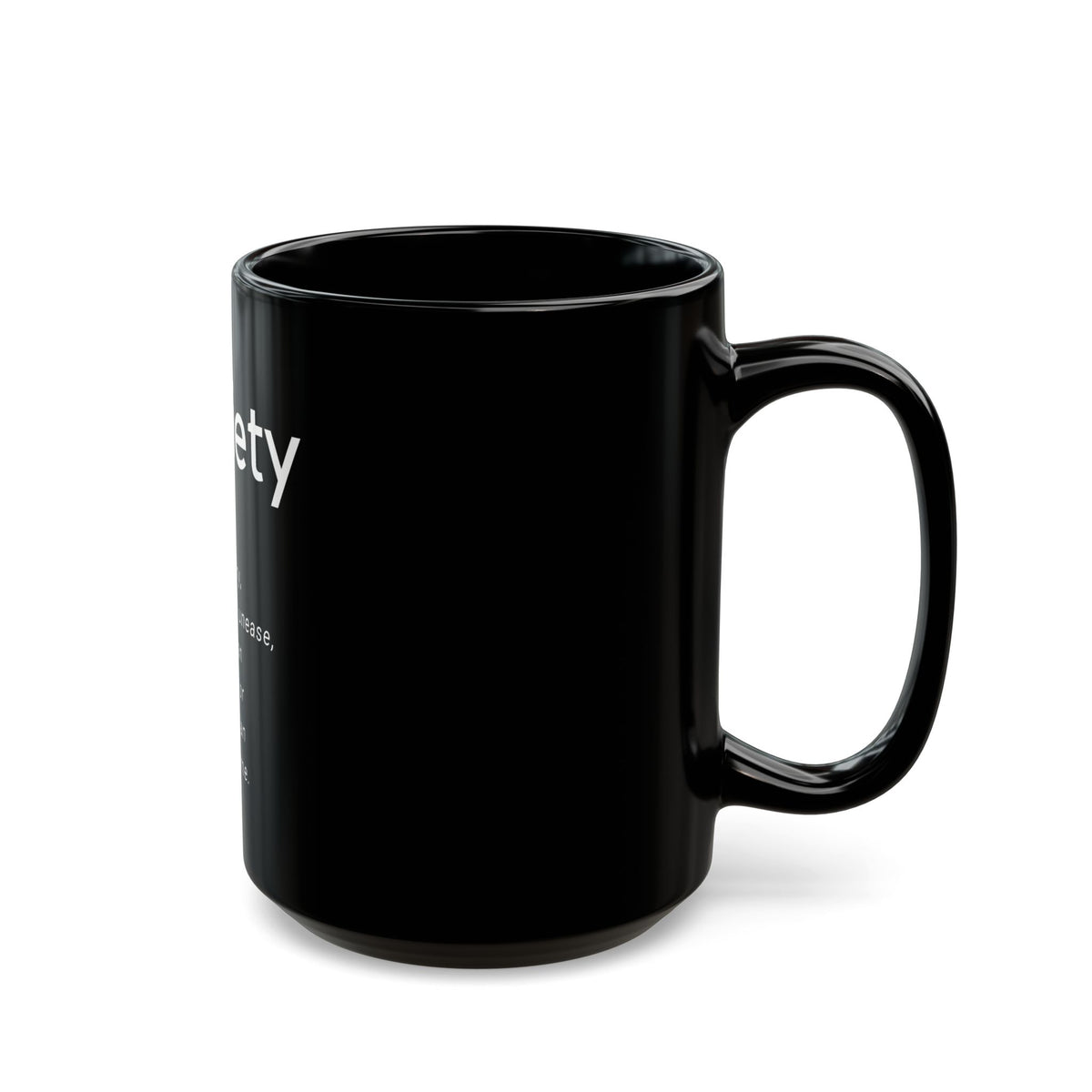 Anxiety Definition - Black Mug 11oz