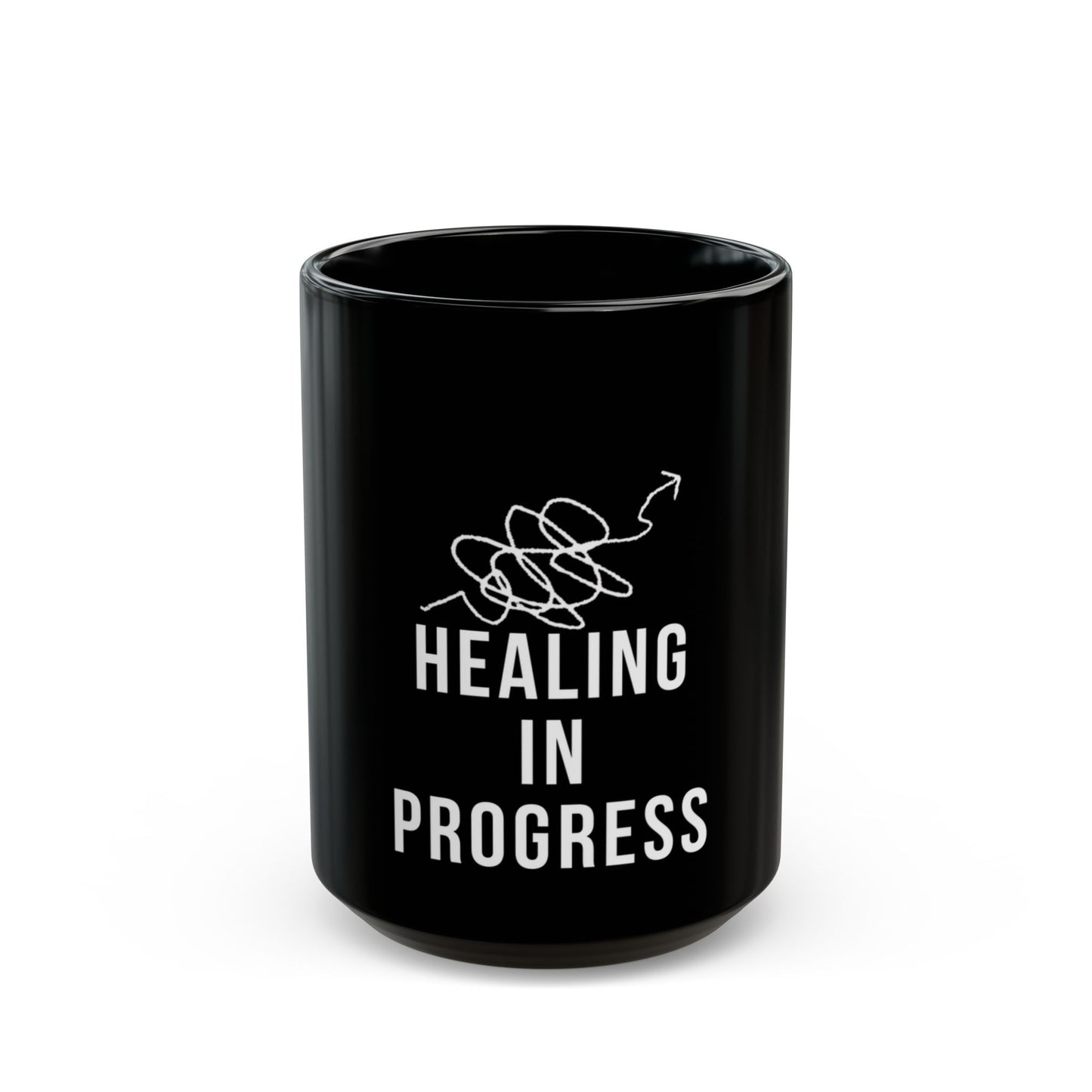 Healing In Progress - Black Mug 11oz