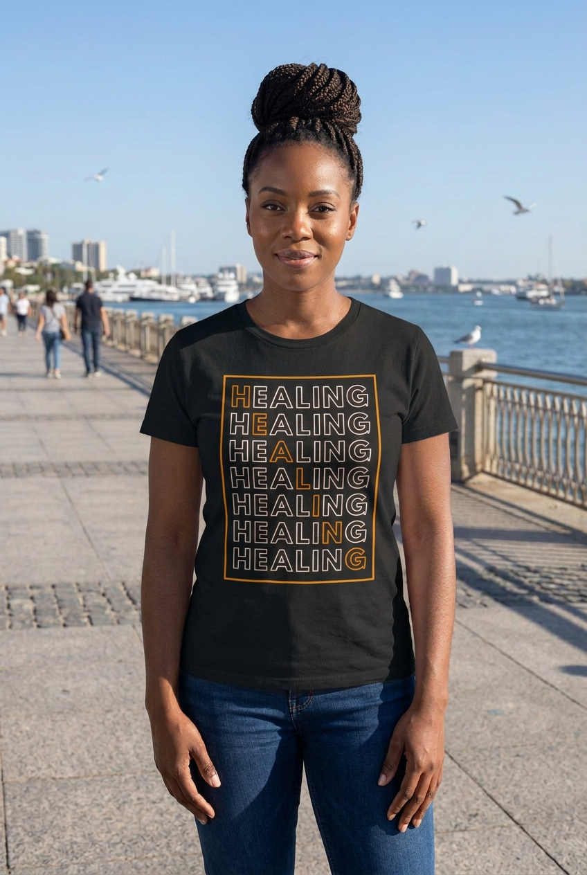 Black Healing T-shirt mockup