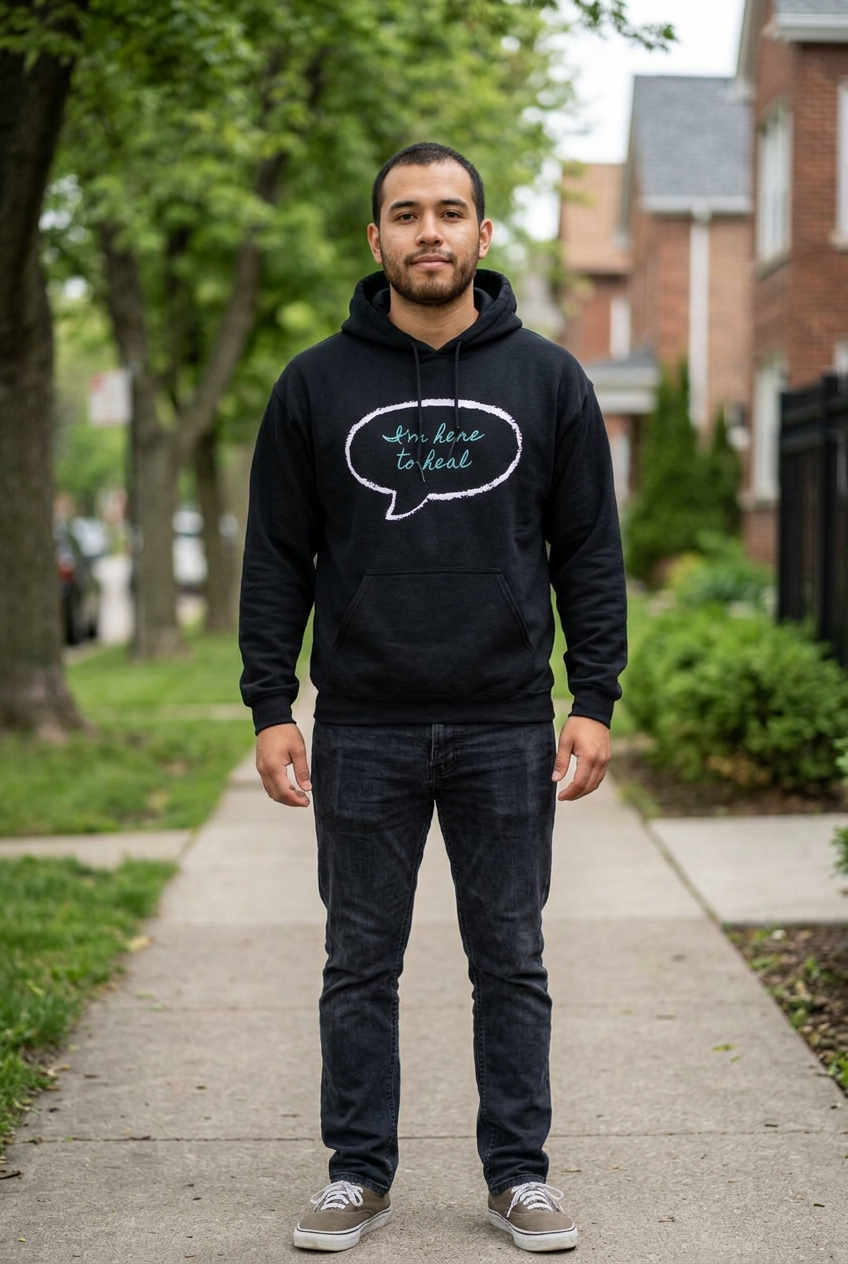I'm Here To Heal hoodie mockup