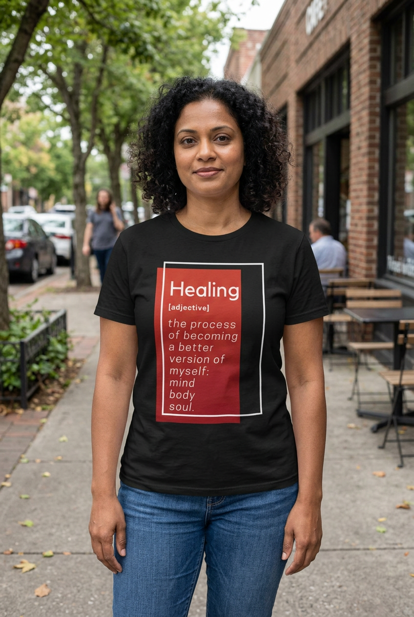 Healing Definition Red Block unisex shirt lifestyle mockup