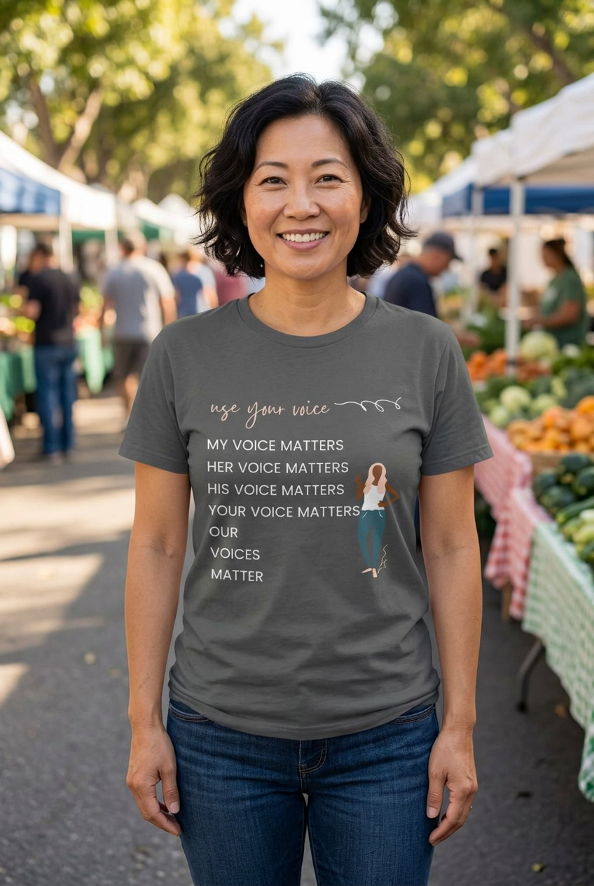 Our Voices Matter T-Shirt lifestyle mockup