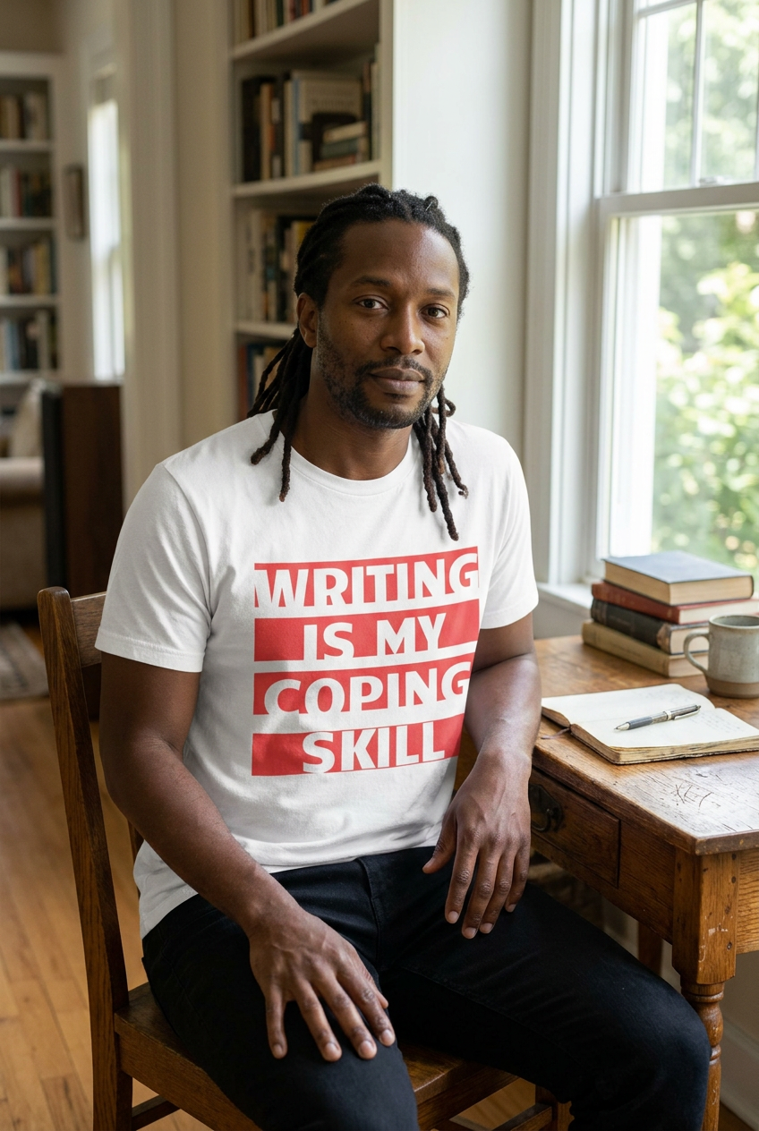 Writing Is My Coping Skill lifestyle mockup