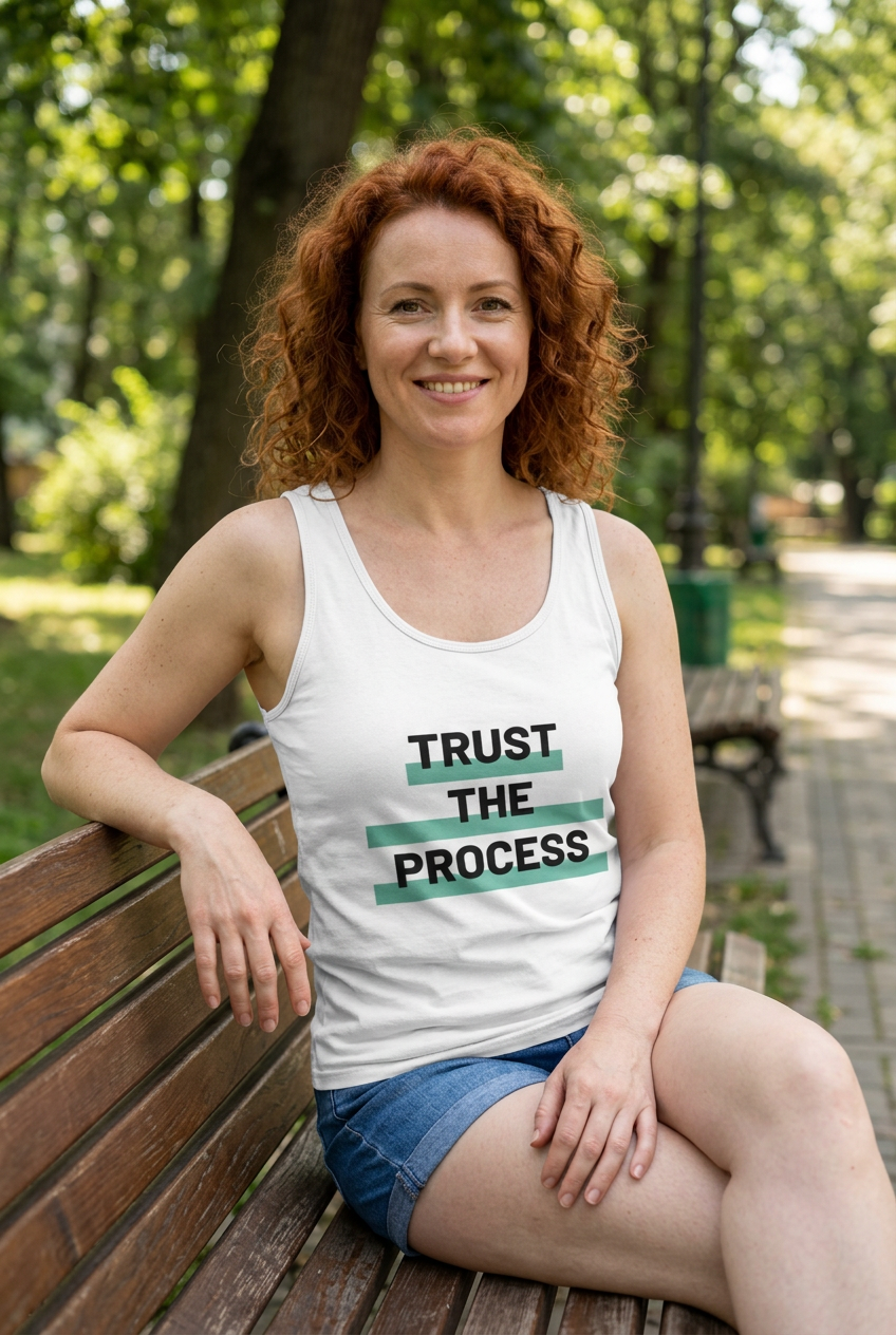 Trust The Process Tank Top lifestyle mockup