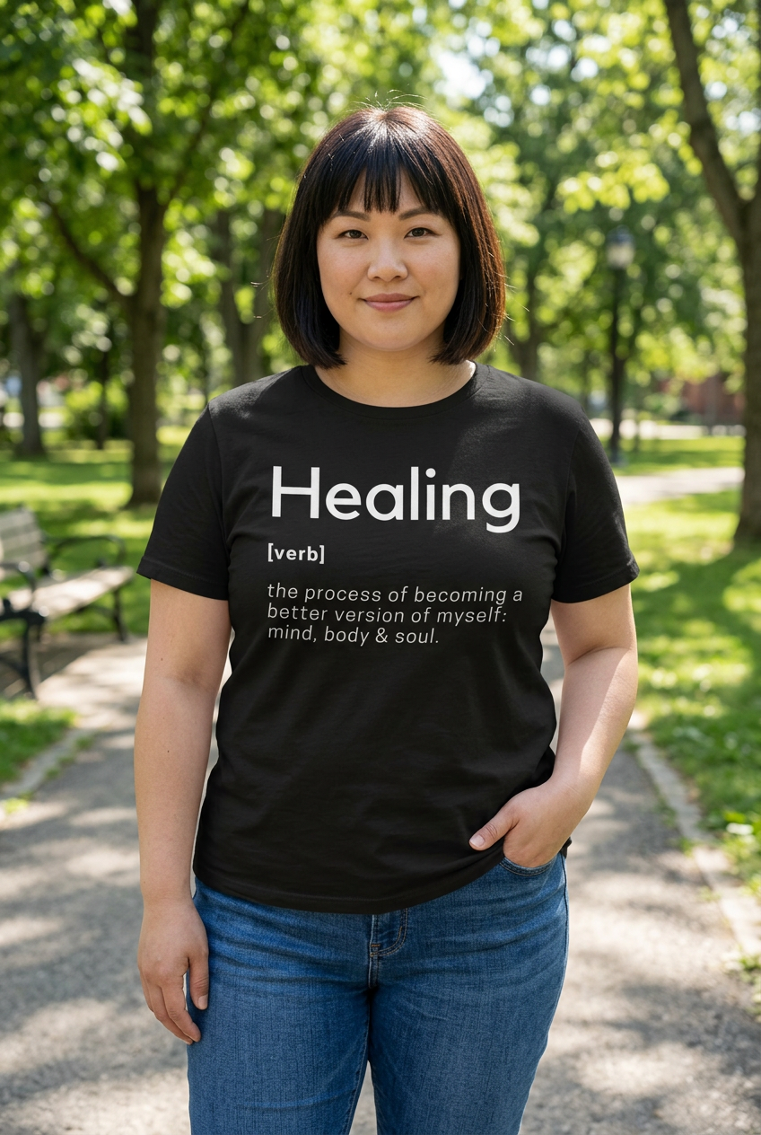 Healing Definition Original T-Shirt lifestyle mockup
