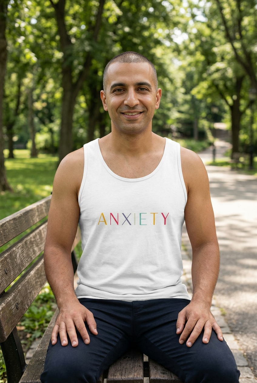 Anxiety 2.0 Tank Top lifestyle mockup