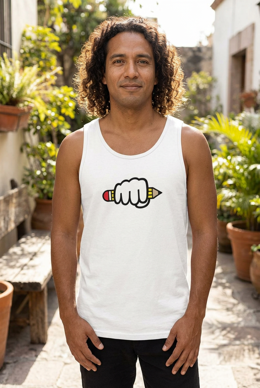 Power of Writing Tank Top lifestyle mockup