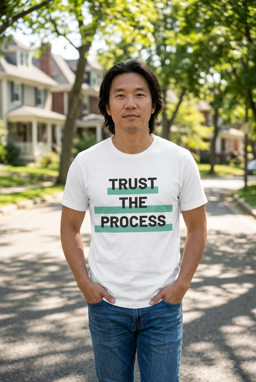 Trust The Process T-shirt lifestyle mockup