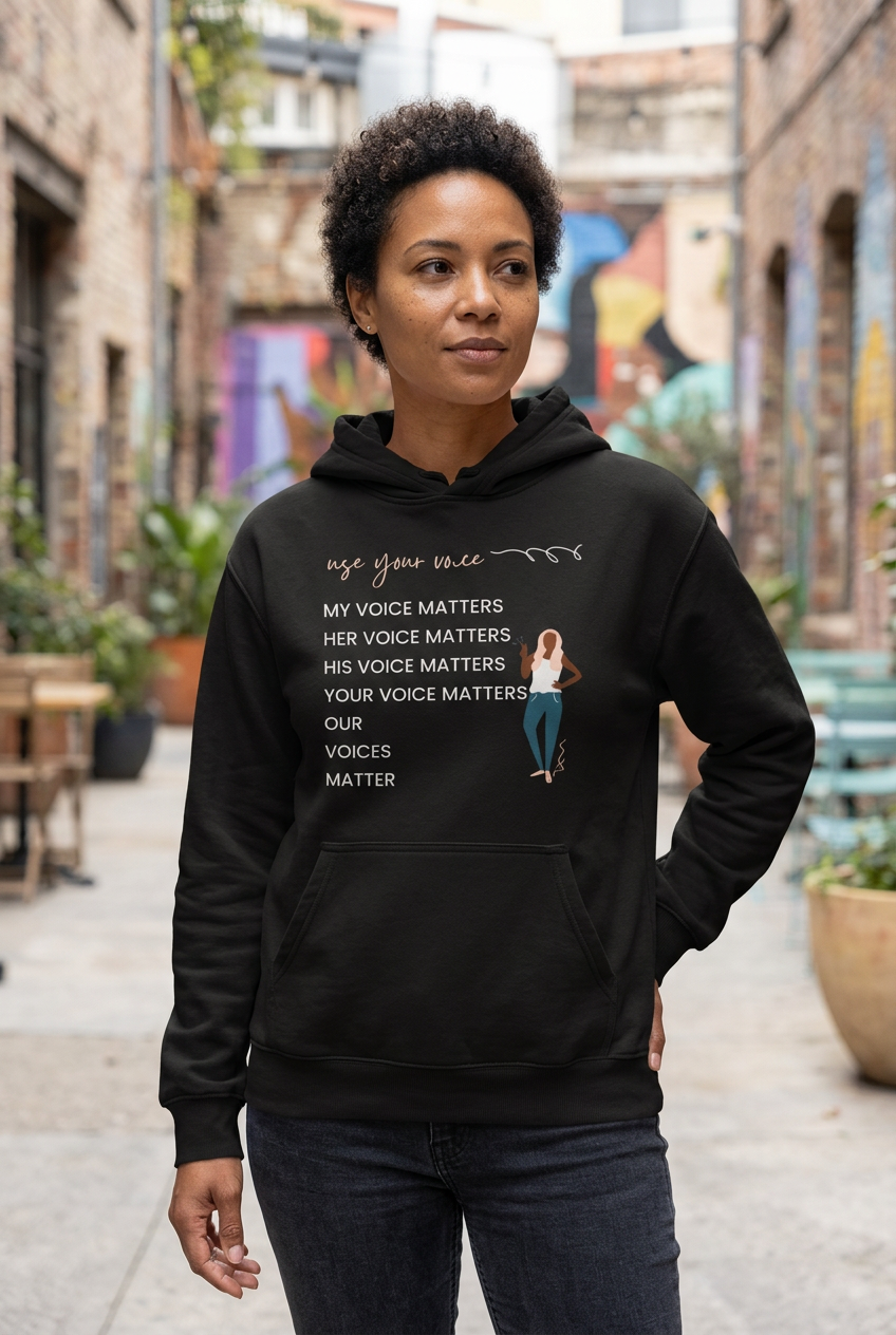 Our Voices Matter hoodie mockup