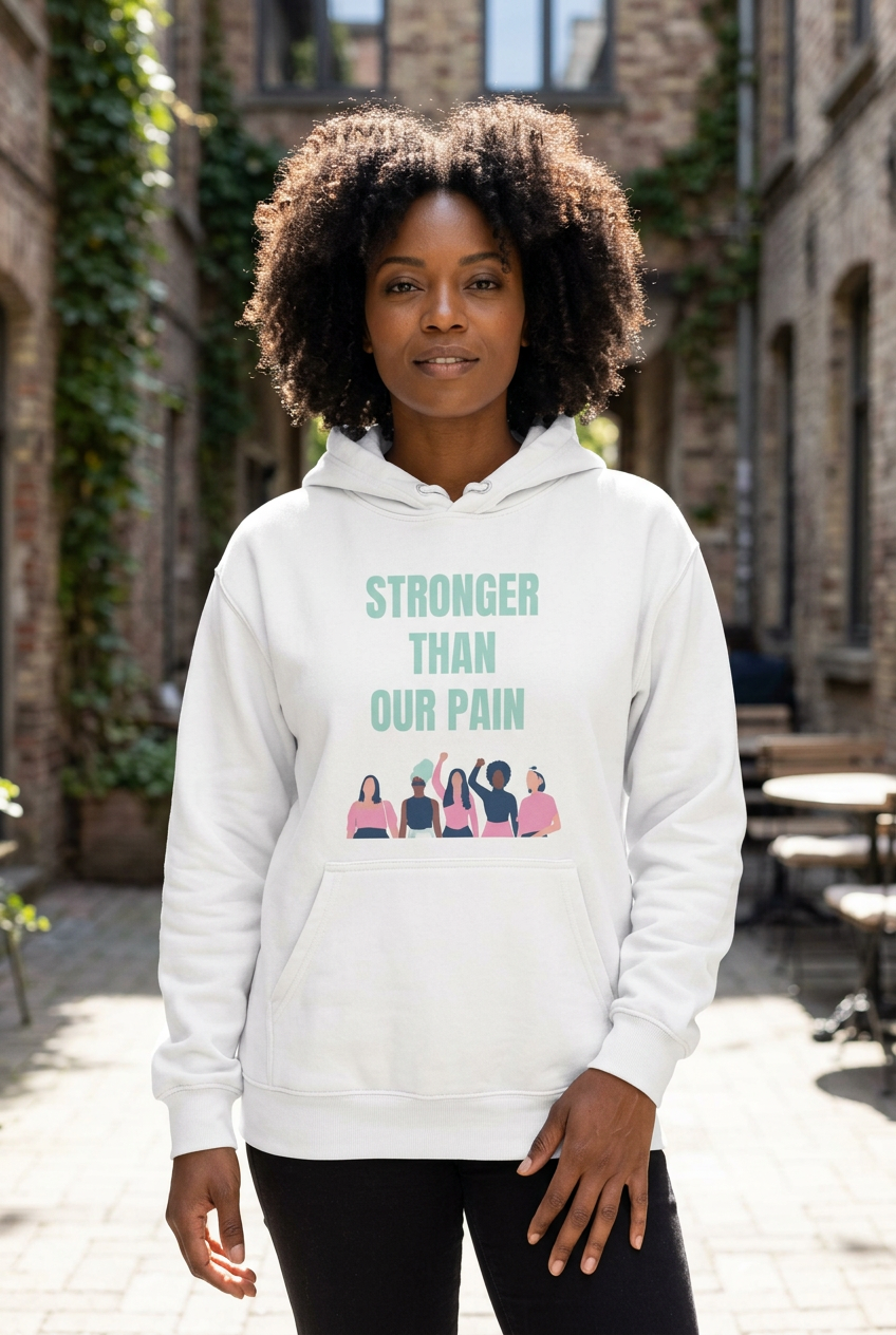 Stronger Than Our Pain hoodie mockup