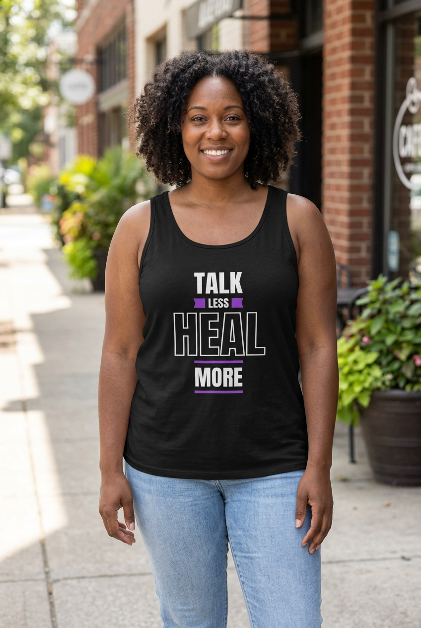 Talk Less Heal More Tank Top