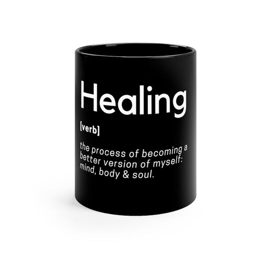 Healing Definition - Black Mug 11oz