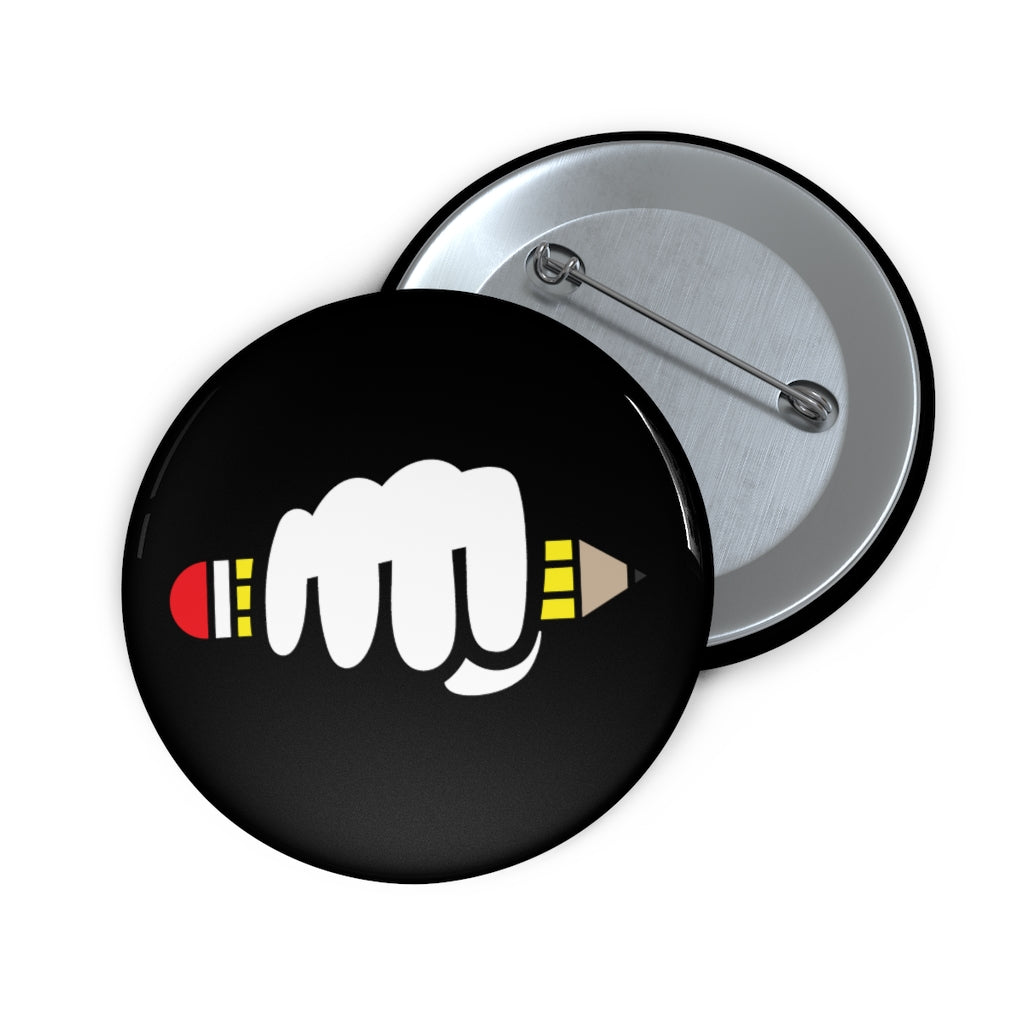 Power of Writing Button Pin (Black)